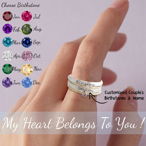 Personalized Stacking Name Rings For Couple