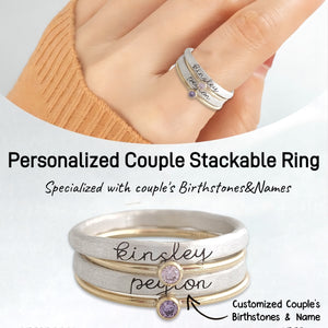 Personalized Stacking Name Rings For Couple