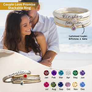 Personalized Stacking Name Rings For Couple