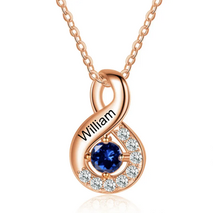 Personalized Birthstone Name Infinity Memorial Necklace