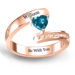 Personalized I'm A Wife To A Husband Birthstone Ring