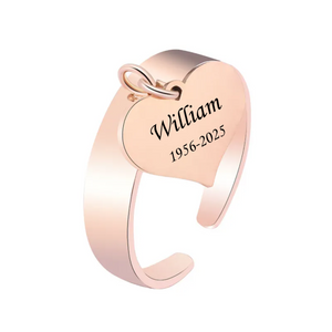 Personalized Custom Name&Date Memorial Adjustable Ring