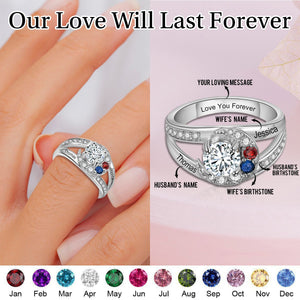 Love You Forever - Personalized Promise Birthstones Ring