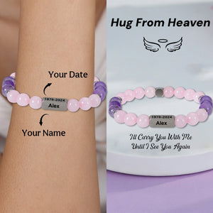 Personalized Custom Two-Sides Memorial Bracelet  - Gift For Lover