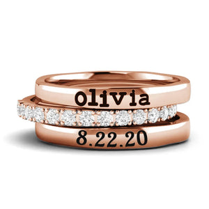 Love You Personalized Ring Stack