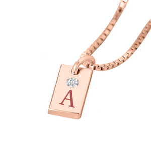 Personalized Birthstone Initial Tag Necklace , Loss of Dad Gift for Daughter