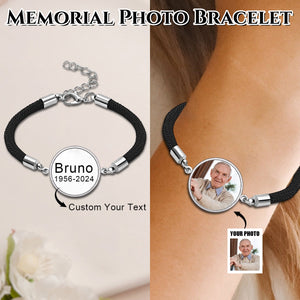 Personalized Round Custom Pictures Text Memorial Bracelet