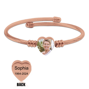 Personalized Custom Photo Name&Date Memorial Bracelet - Gift For Christmas