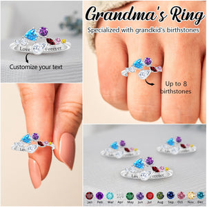 Personalized Irregular 1-8 Birthstones Ring-925 Silver Ring