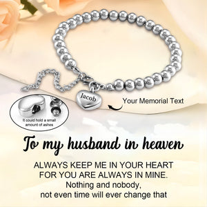 Personalized Heart Pendant Memorial Urn Bracelet - Gift For Christmas