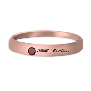 Personalized Name Birthstone Stackable Memorial Unisex Ring