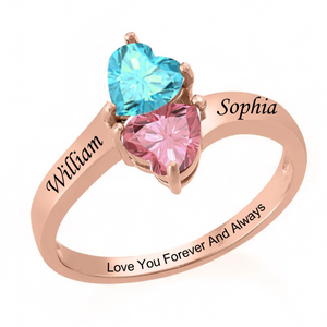 Love You Forever - Personalized Promise Birthstones Ring