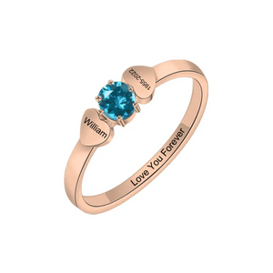 Personalized Birthstone Name Memorial Ring