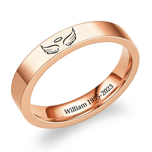 Personalized Hug from Heaven Wing Ring