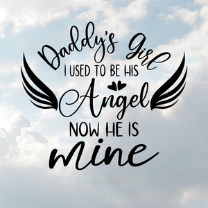 Daddy's Girl I Used To Be His Angel Now He is Mine Personalized Wings Memorial Ring