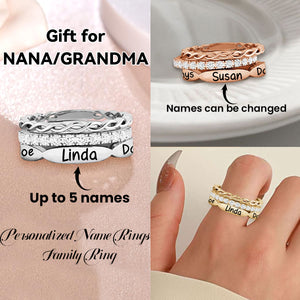 Personalized Grandma Mom  Stacking Name Rings