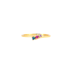 "Mama's Eternal Love" Personalized 1-5 Kids Birthstone Bypass Ring