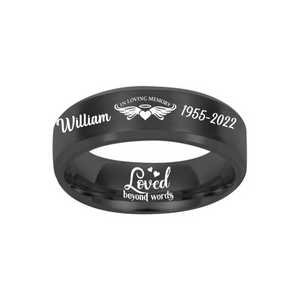 In Loving Memory Personalized Memorial Keepsake Comfort Fit Ring