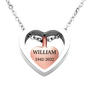 Personalized Cremation Ashes Heart Urn Necklace