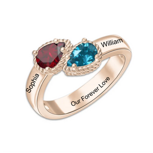 Our Forever Love - Personalized Promise Birthstones Ring