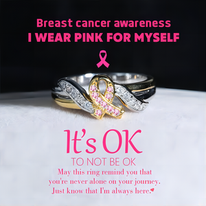 It's OK To Not Be OK Pink Ribbon Ring