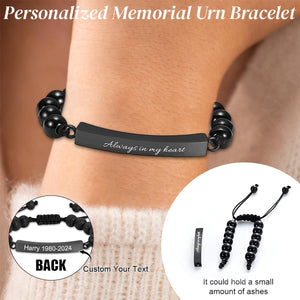 Personalized Always In My Heart Memorial Urn Bracelet - Gift For Christmas