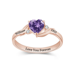 Personalized Birthstone Name Memorial Ring