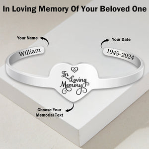 Personalized Heart Stainless Steel Memorial Bracelet