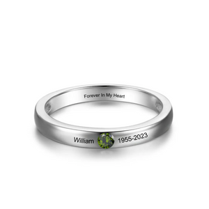 Personalized Forever in My Heart Birthstone Ring