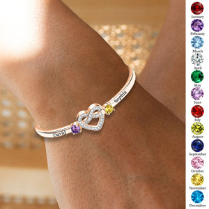 Together Forever -Personalized Couple Birthstone Bracelet