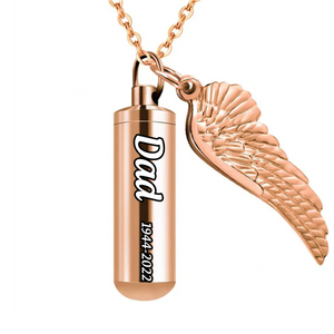 Personalized Cremation Urn Wing Engraved Memorial Human Urns Women Necklace