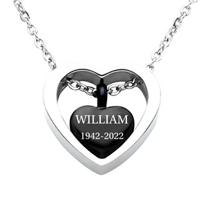 Personalized Cremation Ashes Heart Urn Necklace