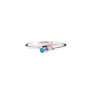 "Mama's Eternal Love" Personalized 1-5 Kids Birthstone Bypass Ring