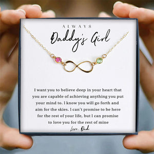 Always Be Daddy's Girl Personalized Birthstone Necklace , Loss of Dad Gift for Daughter