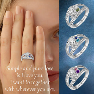 Love You Forever - Personalized Promise Birthstones Ring