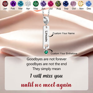 Personalized Custom Name Heart Birthstone Necklace - Gift For Christmas