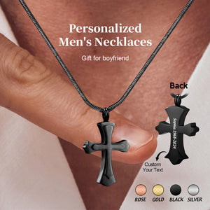 Personalized Memorial Custom Text Cross Urn Necklace - Gift For Lover