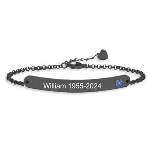 Personalized Birthstone Name&Date Memorial Bracelet