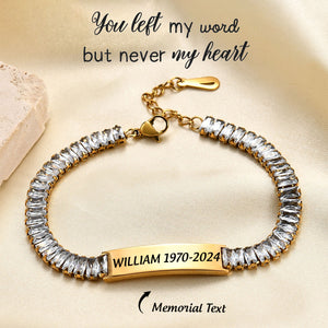 Personalized Engraved Memorial Text Personalized Bracelet