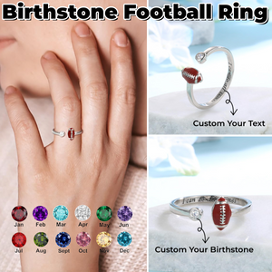 Custom Football Ring With Birthstone-I Can Do All Things