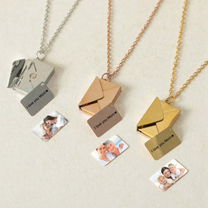 Mother's Day Gift-Custom Love Photo Letter Envelope Necklace