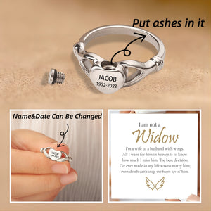 Personalized Ashes Keepsake Memorial Heart Urn Ring - Gift For Christmas