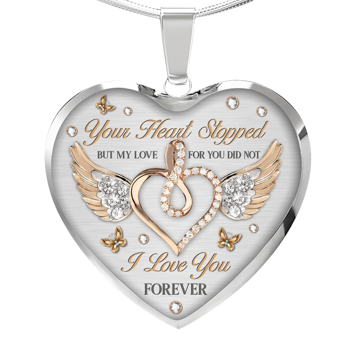 I Love You Forever Heart Personalized Necklace