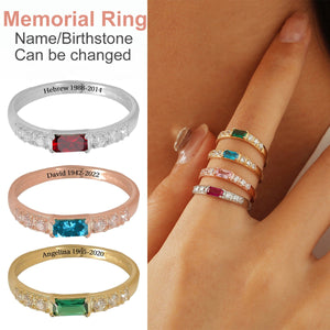 Personalized Birthstone Memorial Ring - Gift For Christmas