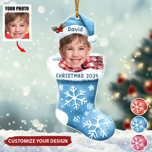 Custom Photo Kids Christmas 2024, Christmas Holiday Ornament Gift