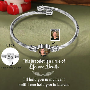 Personalized Custom Photo Name&Date Memorial Bracelet - Gift For Christmas