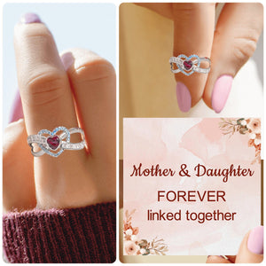 Personalized Mother & Daughter Forever Linked Together Custom Infinite Love Ring