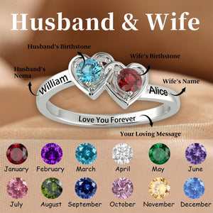 Love You Forever - Personalized Promise Birthstones Ring