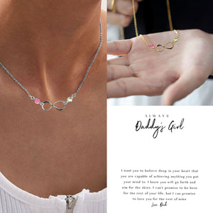 Always Be Daddy's Girl Personalized Birthstone Necklace , Loss of Dad Gift for Daughter