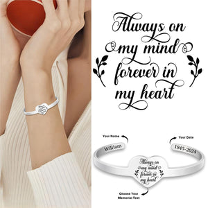 Personalized Heart Stainless Steel Memorial Bracelet